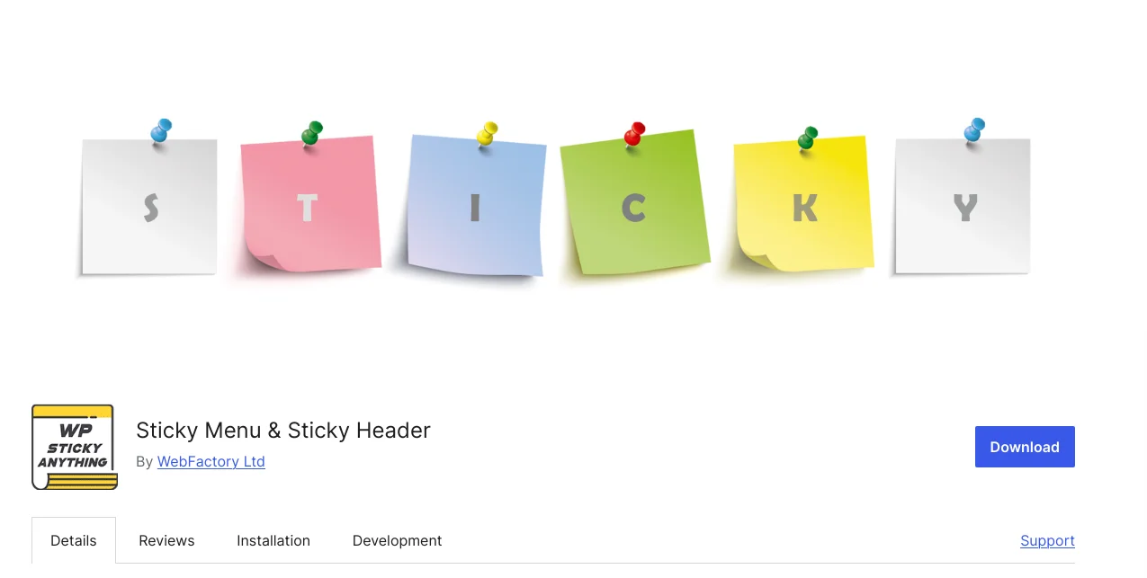 Sticky menu plugin