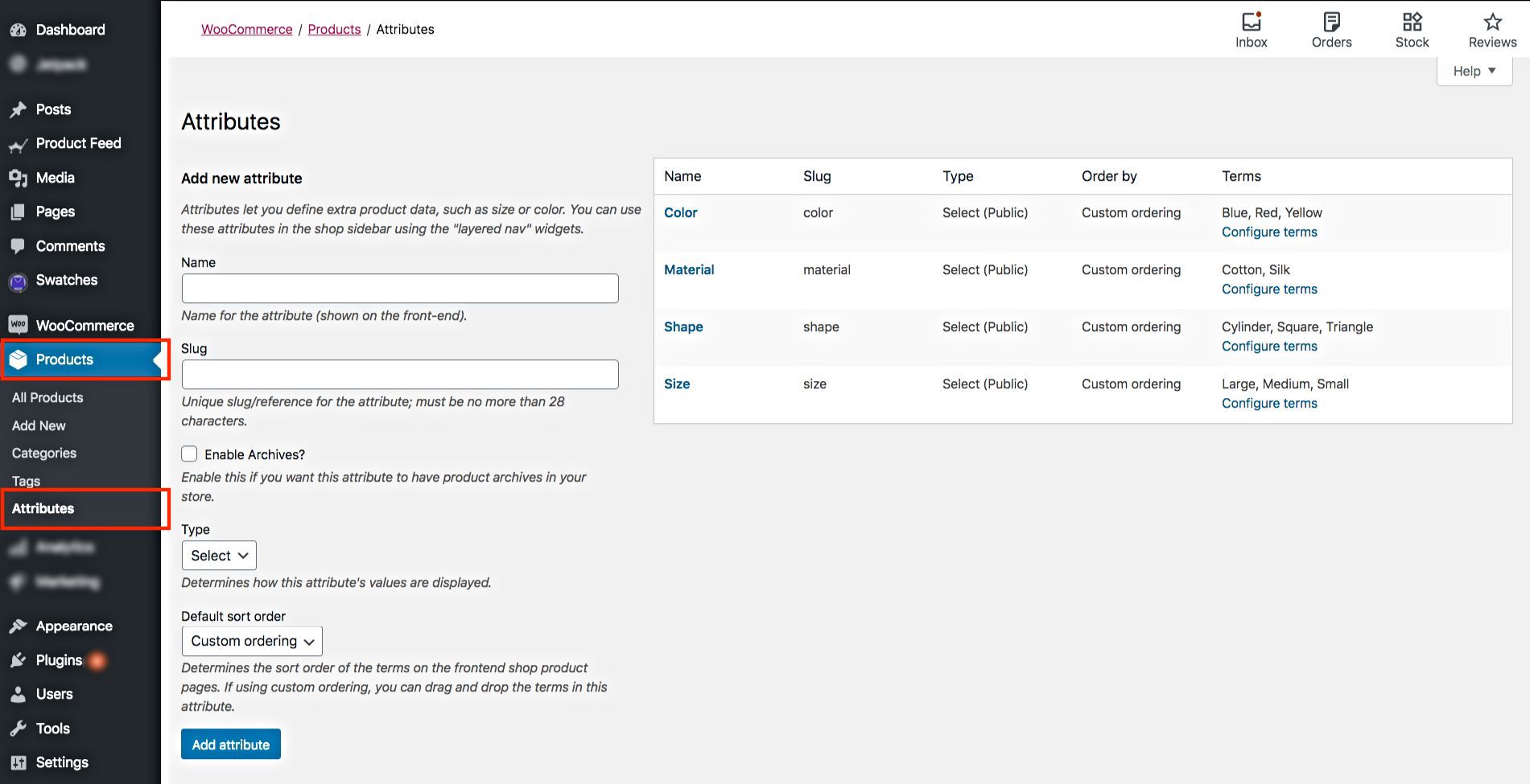 Attributes Overview