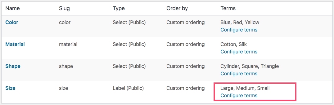 Configure Terms For Label Variation Swatches