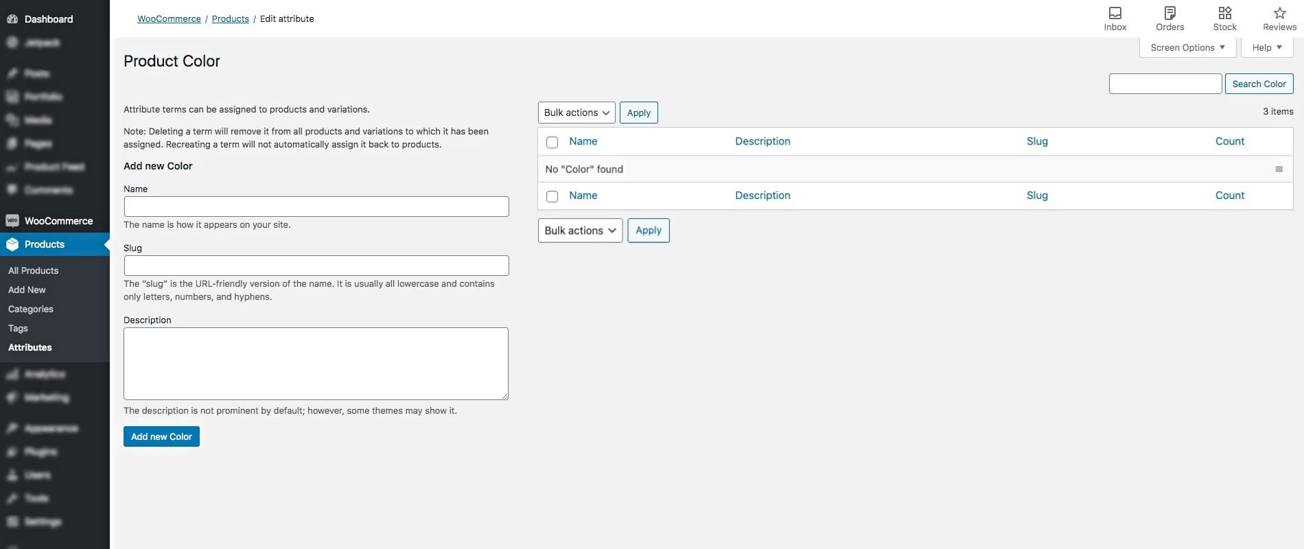 Set Up An Attribute