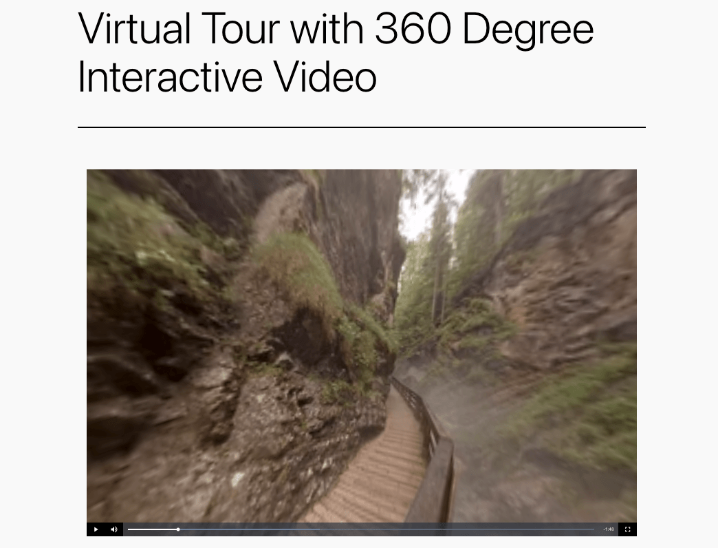 Published 360 Degree Video Virtual Tour