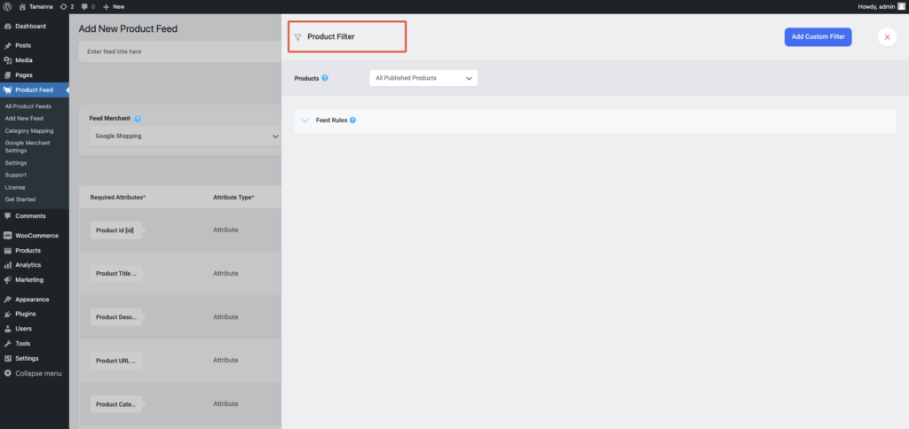 Product filter Drawer