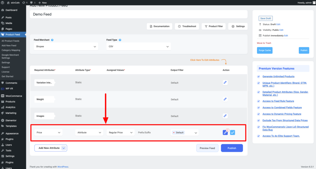 configure new attribute