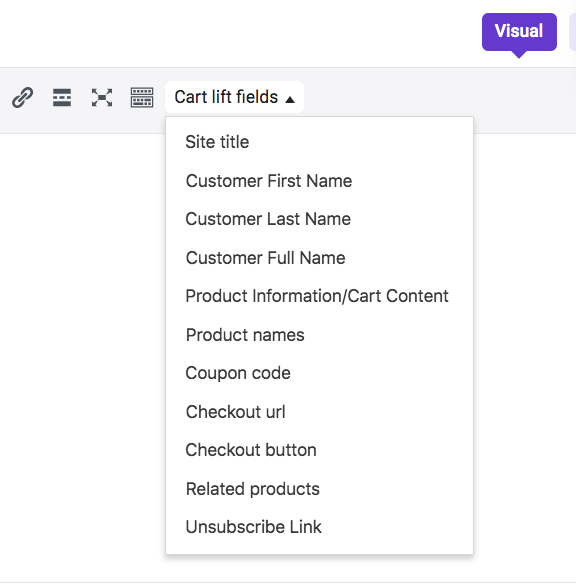Shortcodes for Email Fields in Cart Lift 2