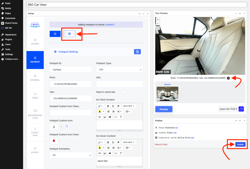 Add Hotspot to Car Interior
