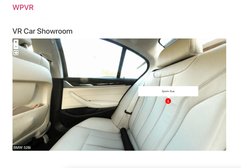 Hotspot on Car Interior 360 View