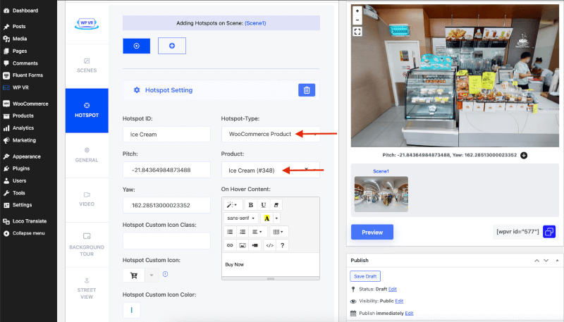 WooCommerce Product in WPVR - Online Virtual Store