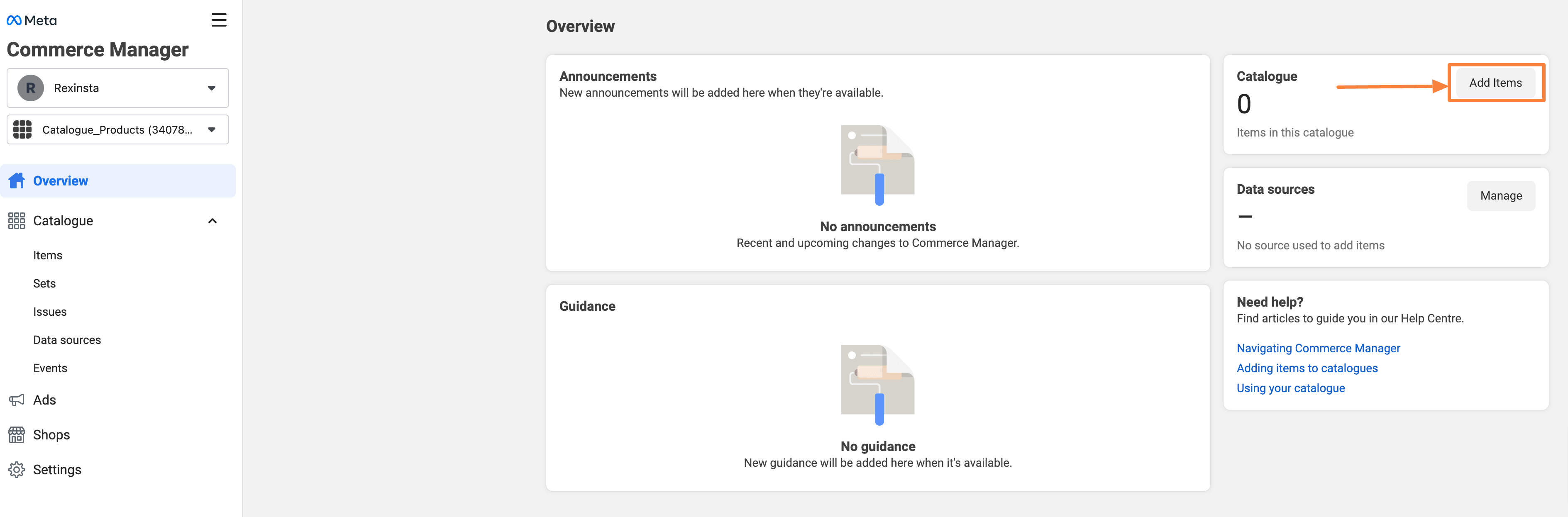 Catalouge Overview Dashboard