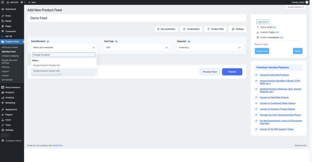 How to create a WooCommerce product feed for Google Dynamic Search Ads 1
