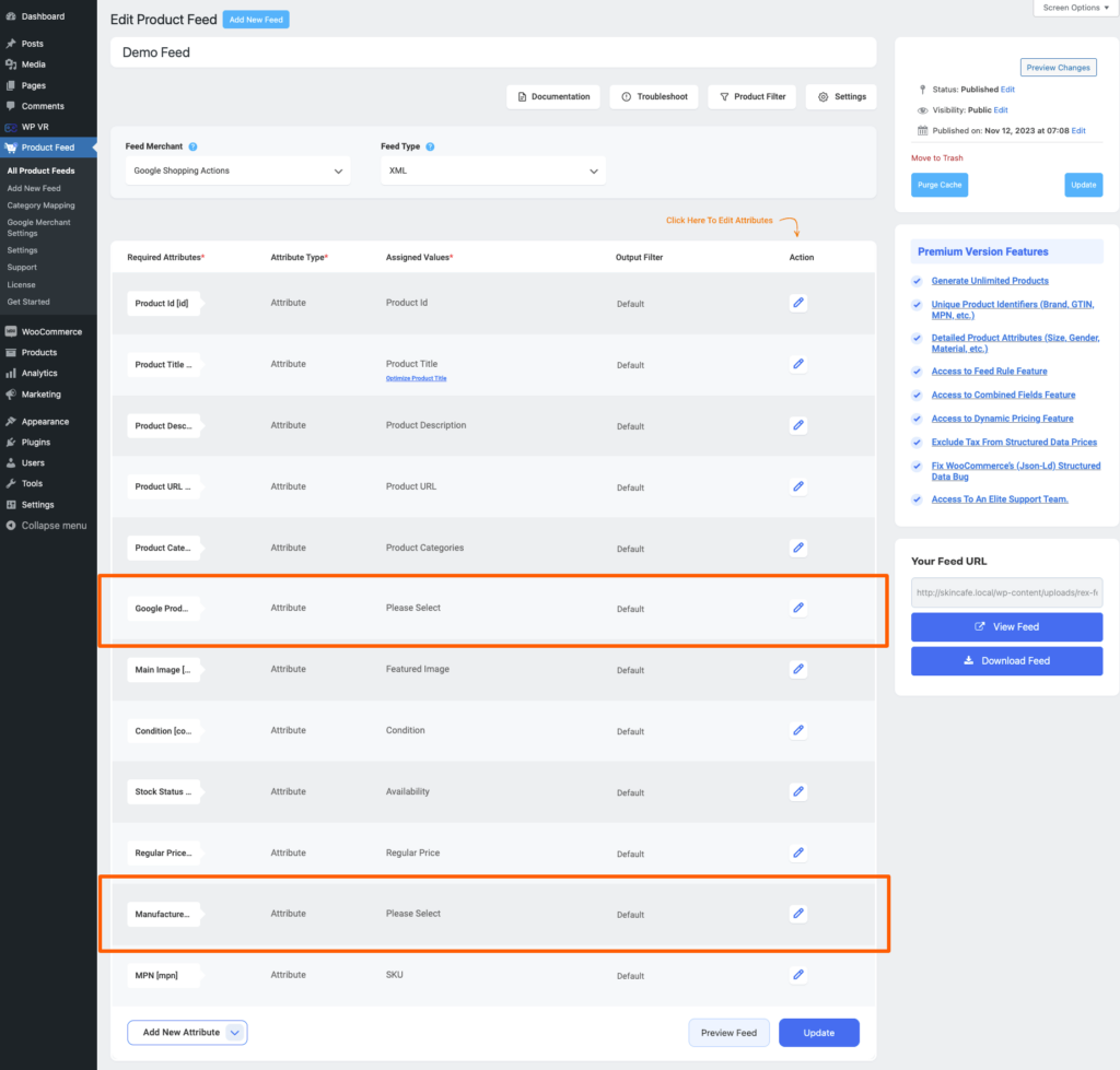How to create a WooCommerce product feed for Google Shopping Actions 3