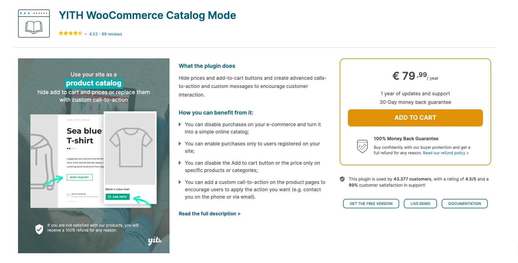 YITH catalog mode plugin
