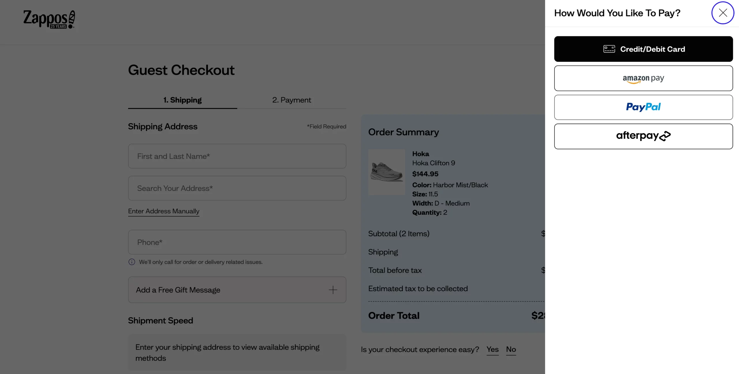 Multiple payment option