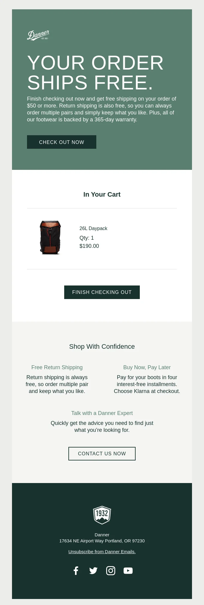 Re-engaging with a Free Shipping Offer
